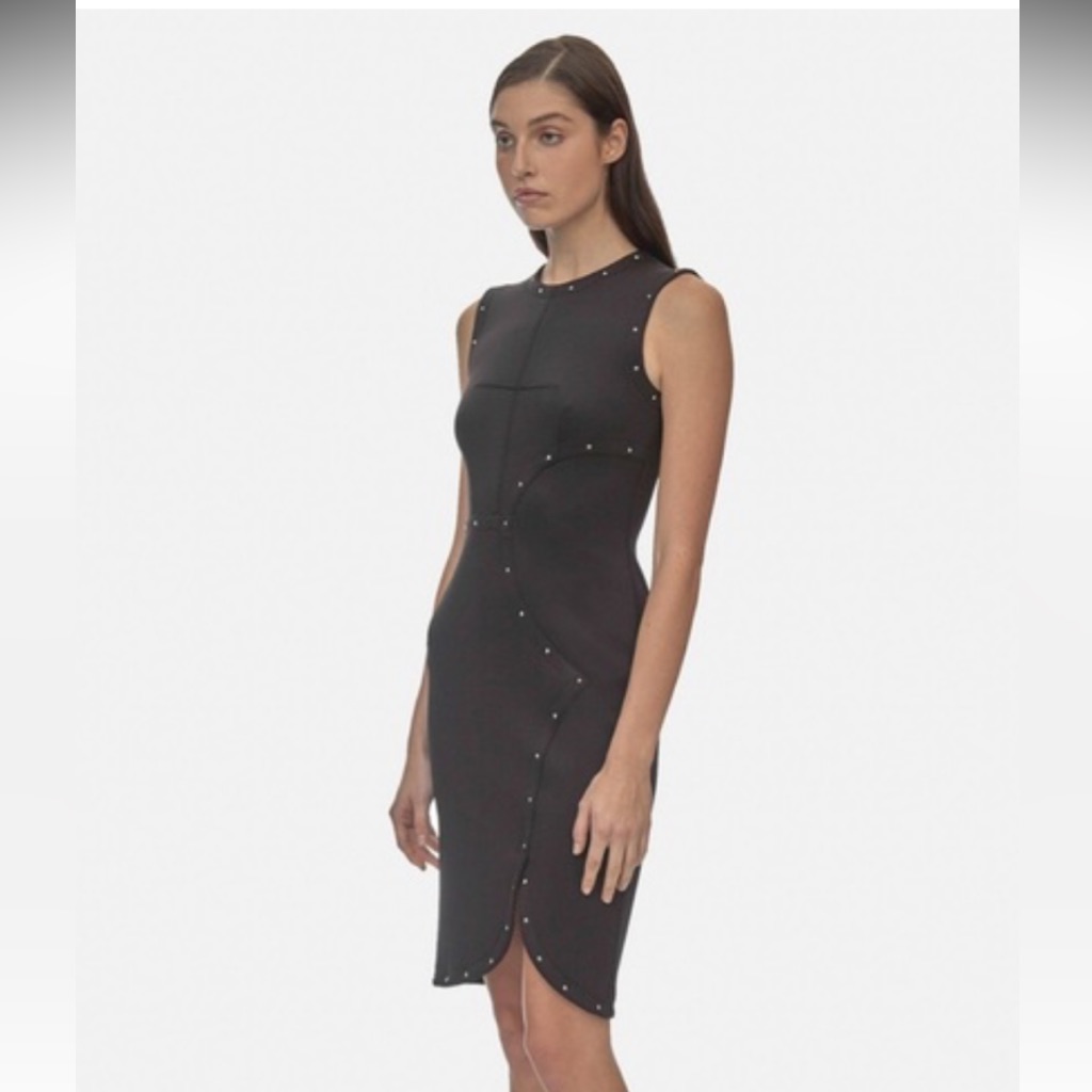 Yigal Azrouel Black Studded Scuba Dress Size 10
